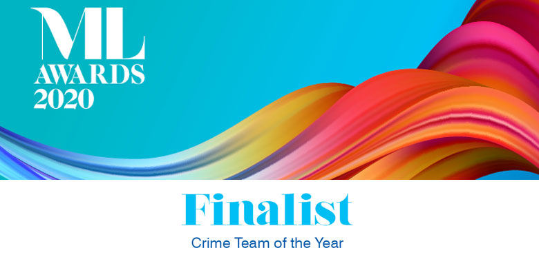 Crime department shortlisted for award