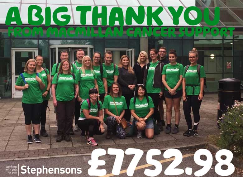 Charity of the Year donation - Macmillan Cancer Support
