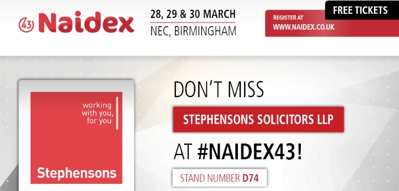 Stephensons Naidex Disabled Holiday giveaway at stand D74