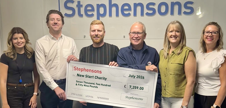 Stephensons raises more than GBP7,200 for New Start - The Wythenshawe Transplant Fund Stephensons raises more than GBP7,200 for New Start - The Wythenshawe Transplant Fund