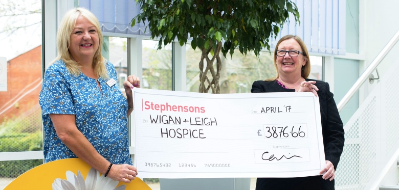 Stephensons celebrates year of fundraising with Wigan & Leigh Hospice