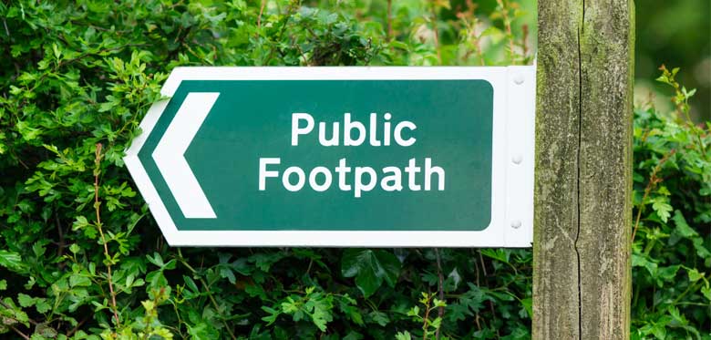 What is the difference between a public footpath and rights of way?